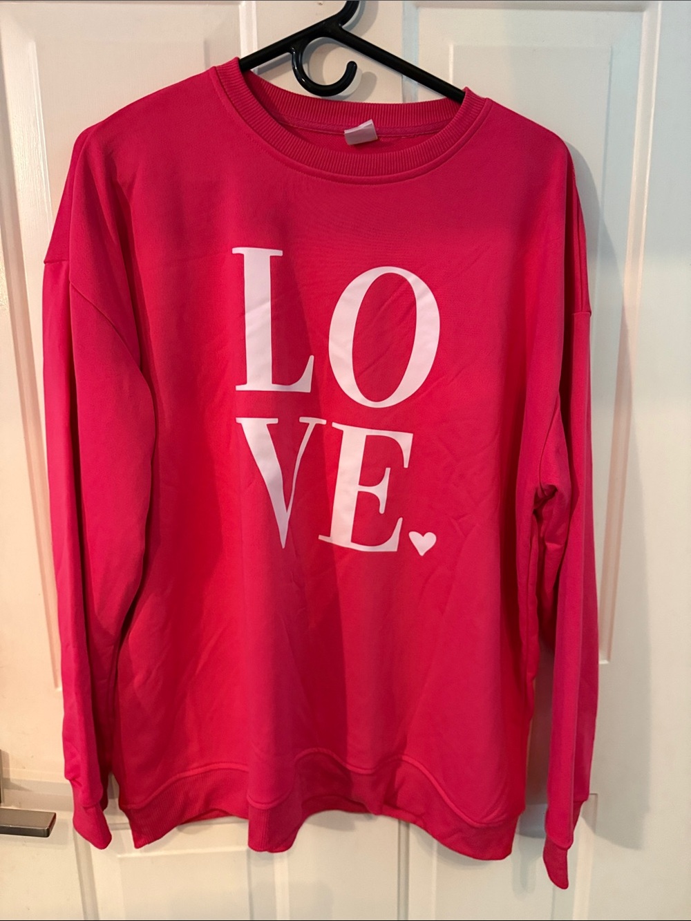 SHEIN Pink "LOVE" Graphic Sweatshirt